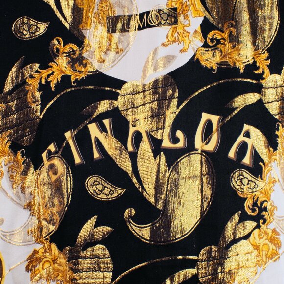 Vintage JOEY RICHI Gold Label Metallic Silk Shirt SINALOA MEXICO Size XL 80s - Picture 14 of 16